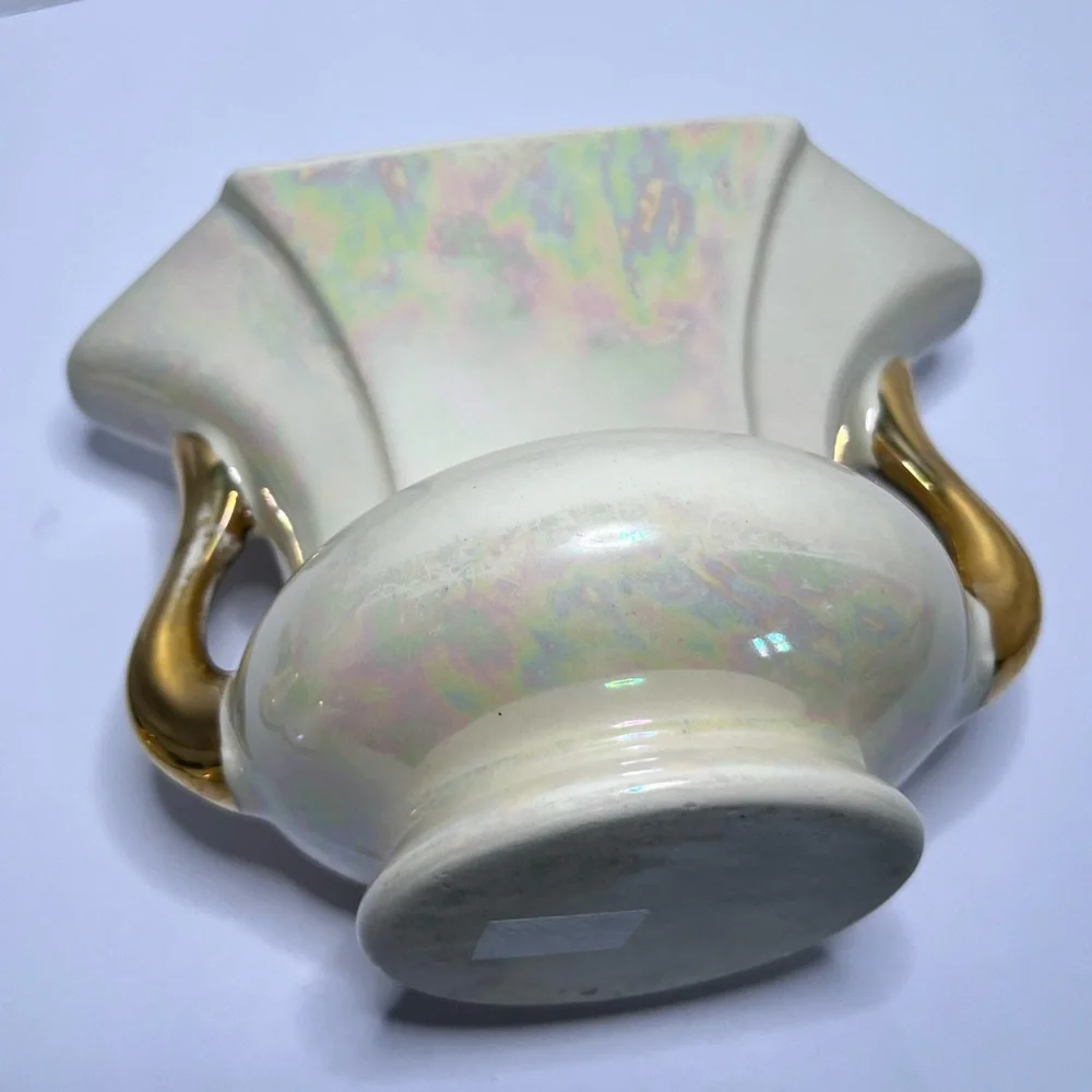 Vintage Pearl China Co. 3-Piece Lusterware Console Set 22K Gold Trim USA